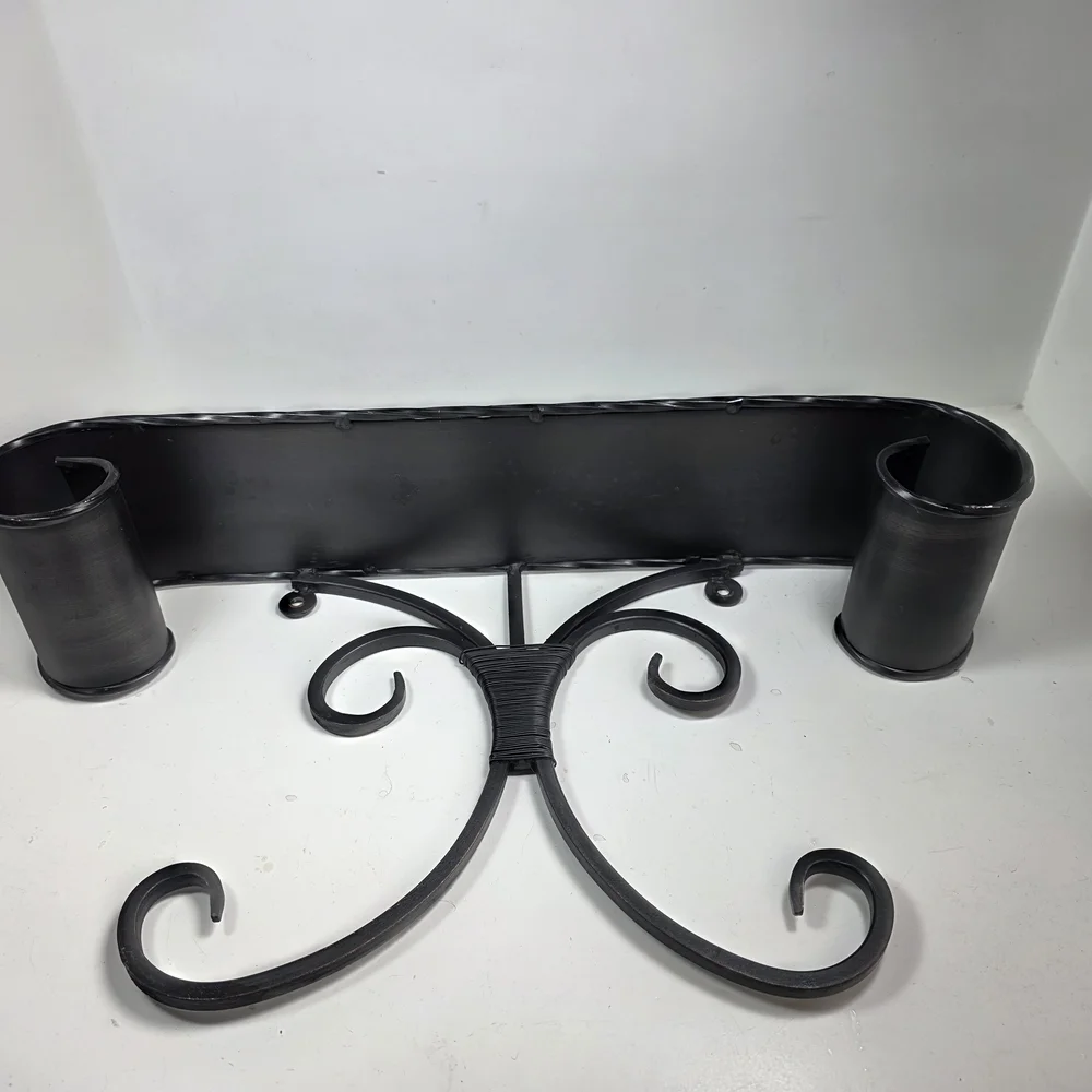 Elegant Black Wrought Iron Wall Shelf